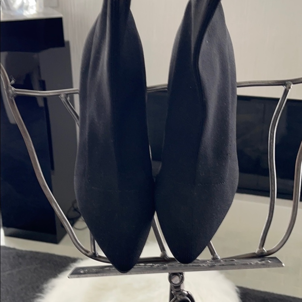 Black Pointed Toe Sock Booties
